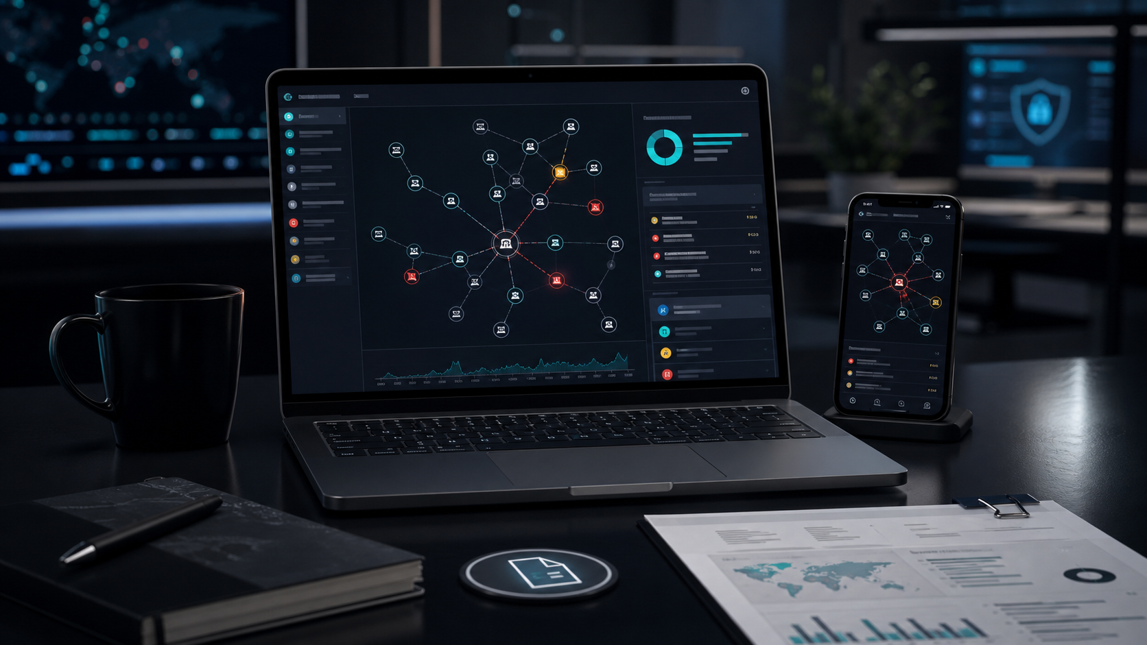 FlowTrace investigation workspace across desktop and mobile